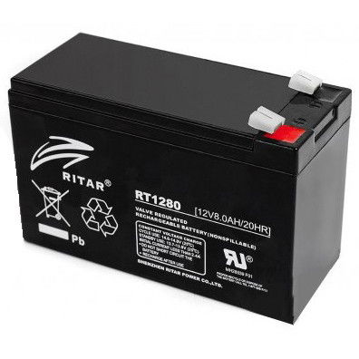 Ritar RT1280-F1 zárt ólomakkumulátor 12 V/8 Ah termék fő termékképe