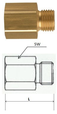 Rectus (RL21/26) G 1/2a x G 3/4i csatlakozású szűkítő karmantyú, hosszú termék fő termékképe