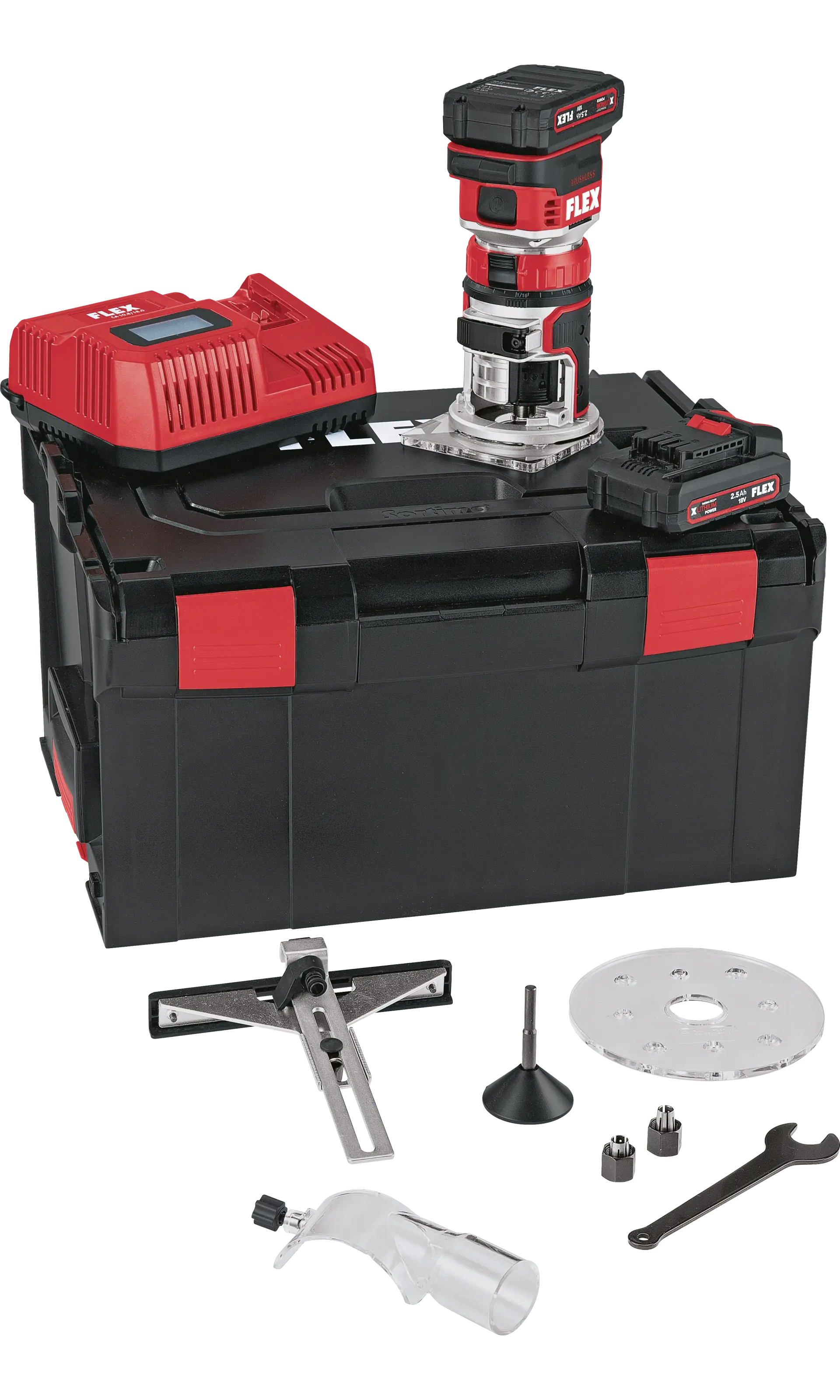 Flex CER 18-EC/2.5 AH Szett akkus élmaró és felsőmaró (2 x 2.5 Ah Li-ion akkuval, L-BOXX-ban) termék fő termékképe