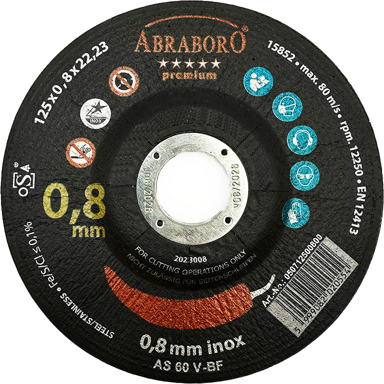 Abraboro 125 x 0.8 x 22 mm CHILI INOX GOLD EDITION fémvágó korong, 25 db/csomag termék fő termékképe