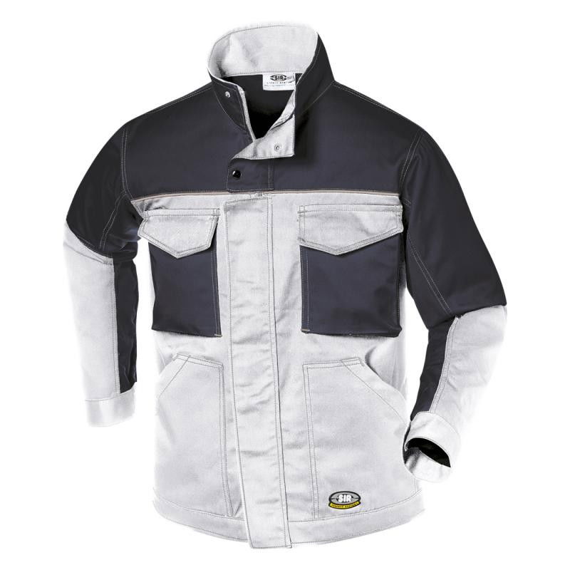 Sir Safety FUSION` Munkakabát 100% pamut 280gr/m2 fehér/szürke termék fő termékképe