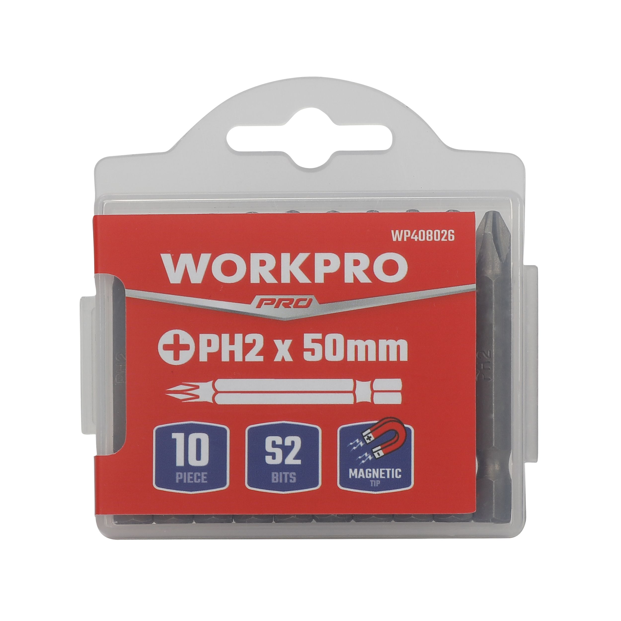 Workpro Csavarbehajtó bit 50mm PH2 10db/cs termék fő termékképe