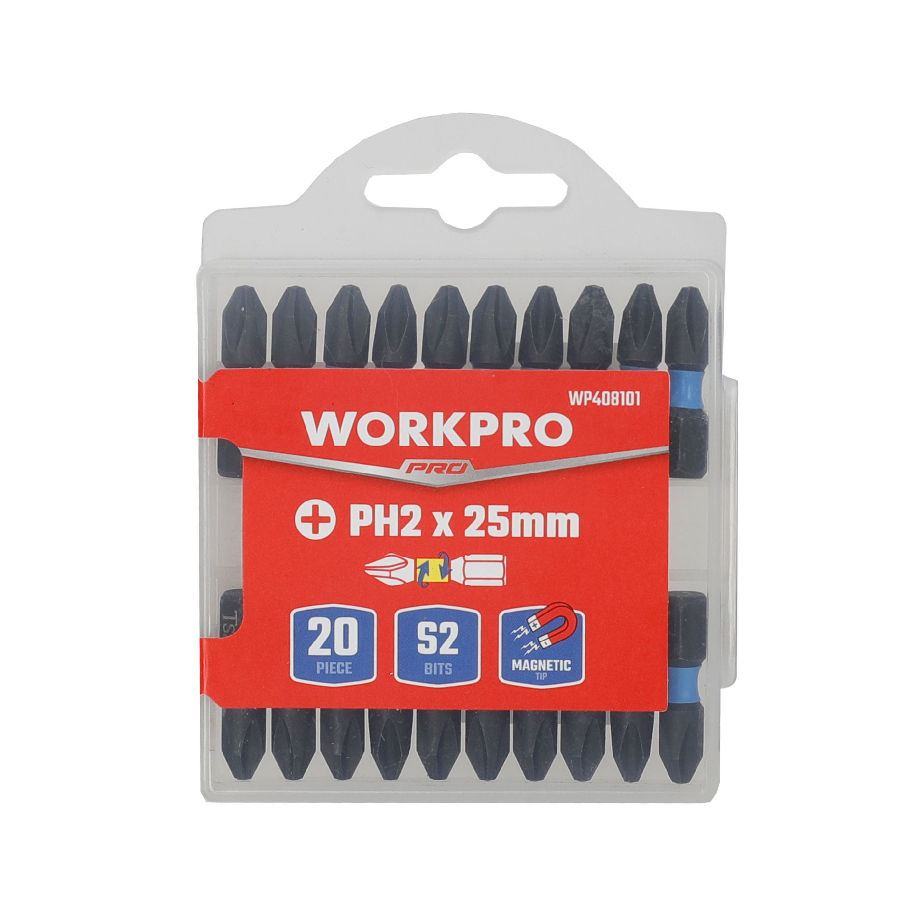 Workpro Csavarbehajtó bit impact 25mm PH2 20db/cs termék fő termékképe