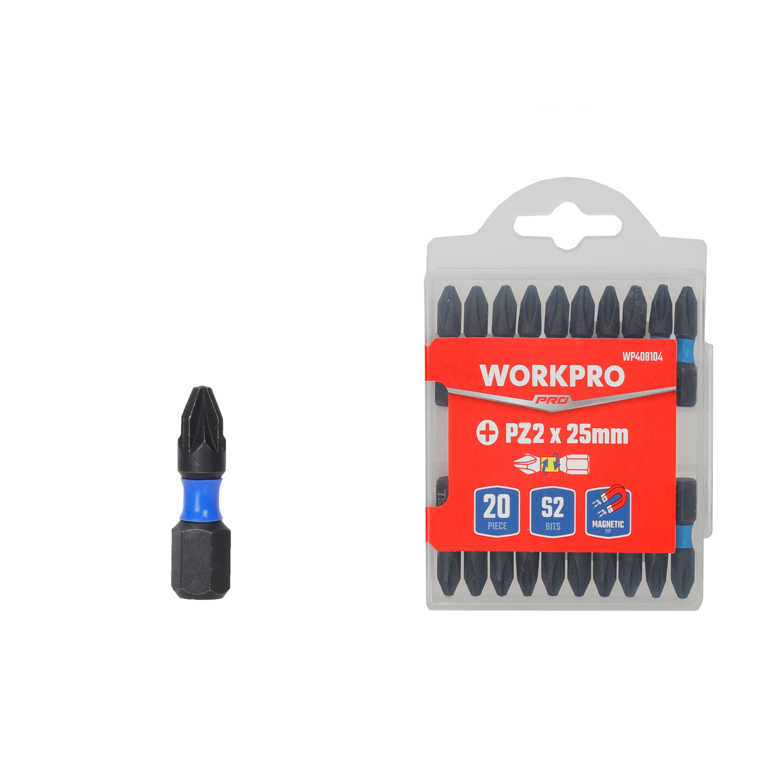 Workpro Csavarbehajtó bit impact 25mm PZ2 20db/cs termék fő termékképe