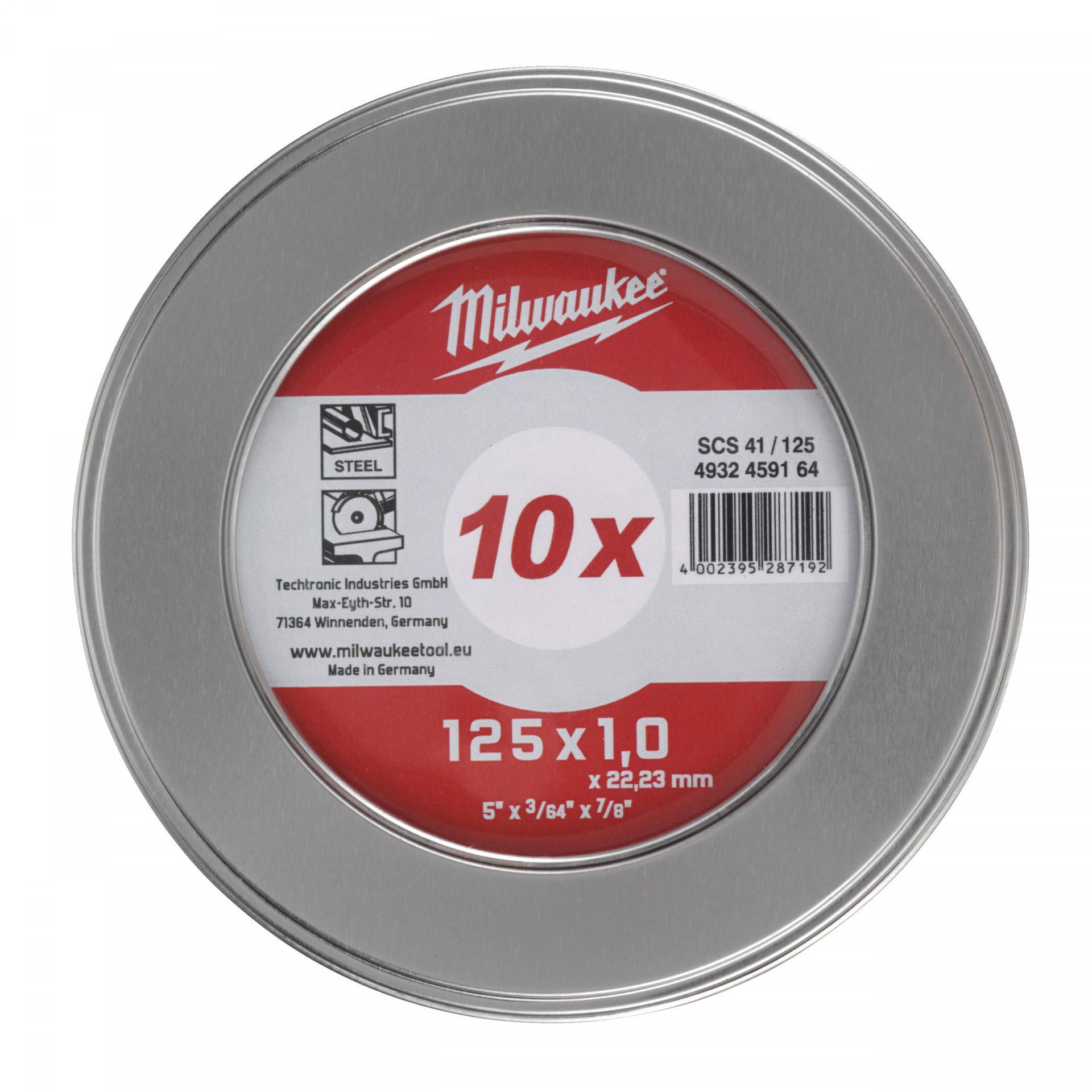 Milwaukee SCS 41/125 PRO+ vékony fémvágó tárcsa, egyenes, 125x1.0 mm, 10 db/csomag termék fő termékképe