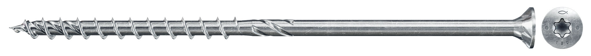 Fischer PowerFast FPF II CTP 8.0 x 200 BC 50 süllyesztett fejű, kékre horganyzott részmenetes szerkezetépítő csavar TX behajtással, 50 db/csomag termék fő termékképe