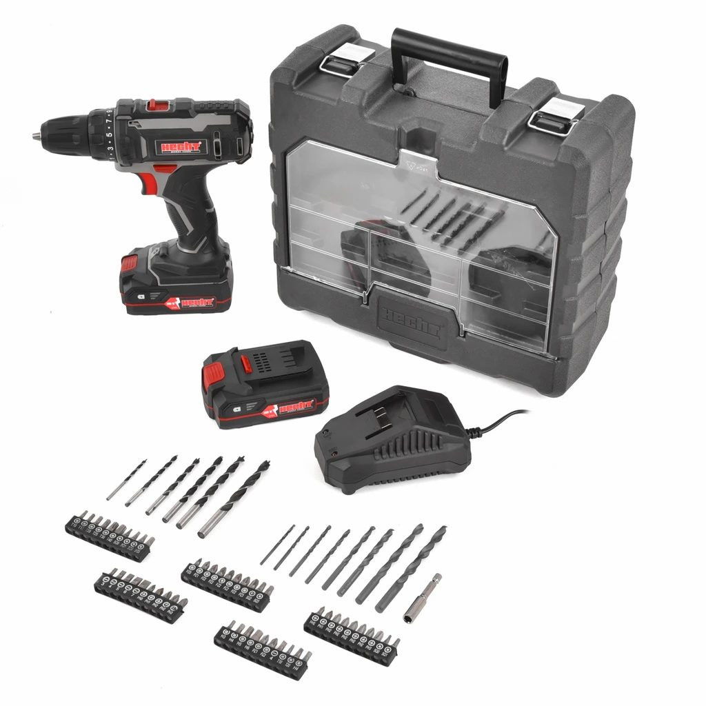 Hecht 1248 akkus fúró-csavarozó (2 x 2.0 Ah Li-ion akkuval, tartozékokkal kofferben) termék fő termékképe